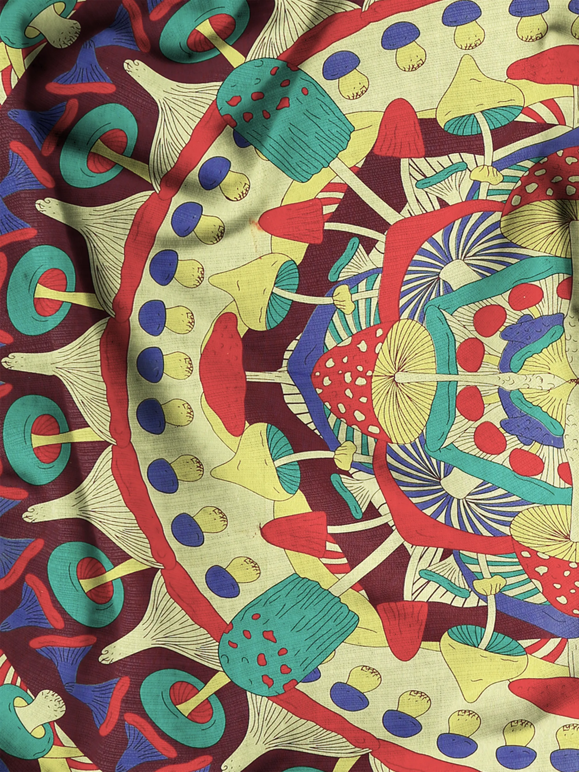 SheetKart Cotton Printed Wall Hanging Tapestry | Mushroom Print | Bohemian Art | Home Decor Art | Perfect Gift | Aesthetic Room Decor | Proudly Made in India