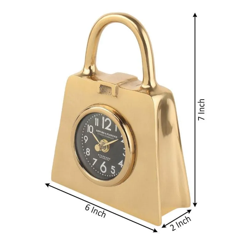 Shopping Show Table Clock - Gold