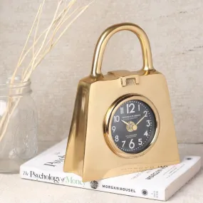 Shopping Show Table Clock - Gold