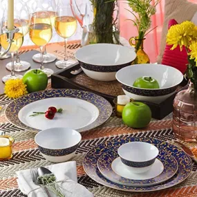 SkyKey Opalware Dinner Set - 33 Pieces, Multicolor