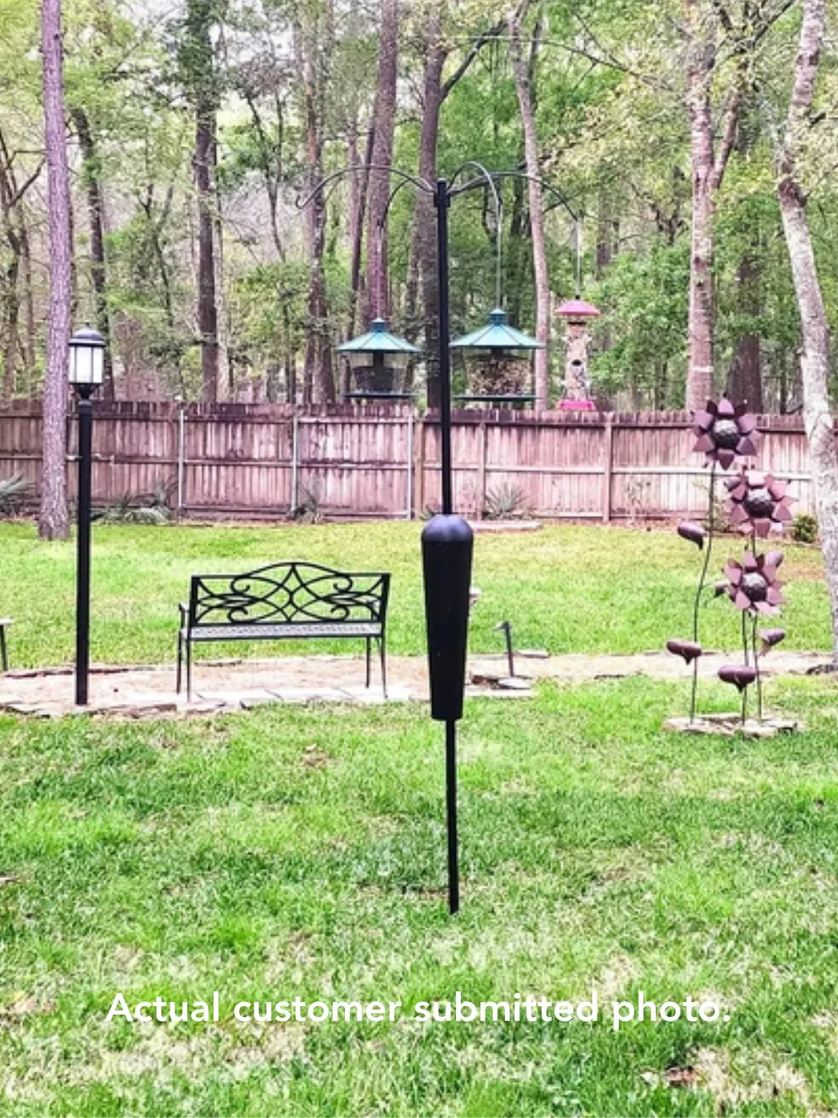 Squirrel Stopper Sequoia Squirrel Proof Bird Feeder Pole System with 4 Hanging Stations