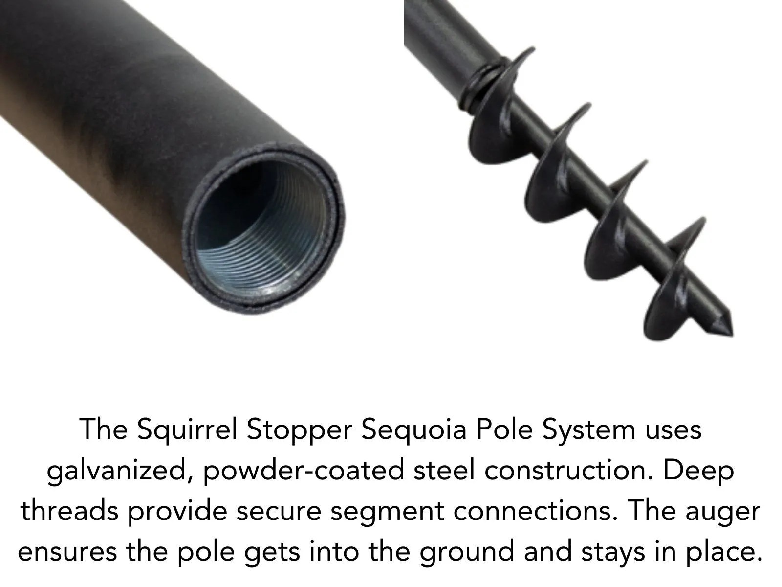 Squirrel Stopper Sequoia Squirrel Proof Bird Feeder Pole System with 4 Hanging Stations