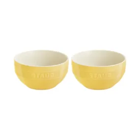 Staub 1029631 Stoneware 2pc Large Universal Bowl Set, Citron