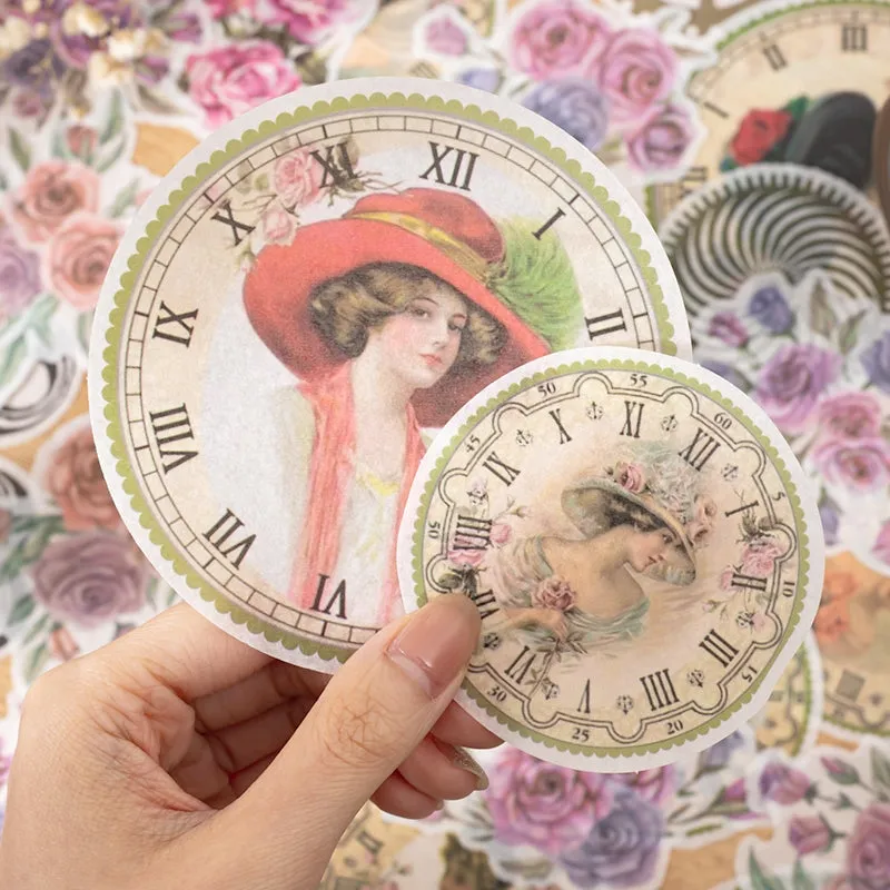 Steampunk Style Washi Stickers - Numbers, Clocks, Gears, Flowers