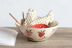 Sweet Strawberries Stoneware Bowl