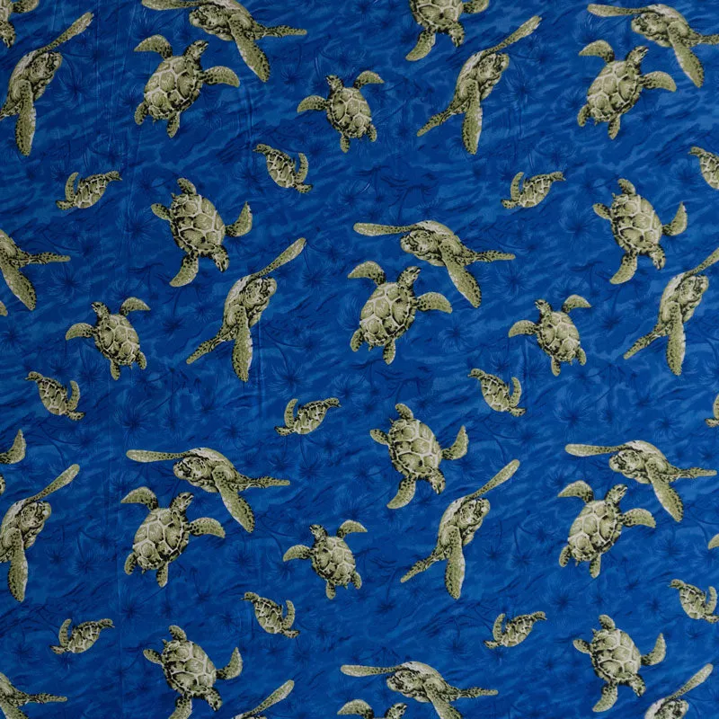 Swimming Turtles Fabric | Peachskin