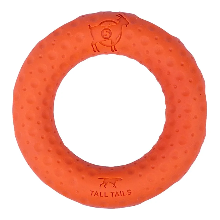 Tall Tails Goat Natural Rubber and Floating Ring Fetch Dog Toy