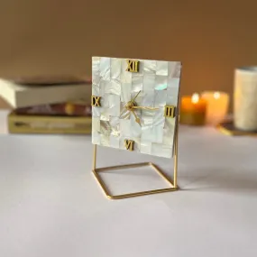 Tatsya Handcrafted Mother Of Pearl Table Clock