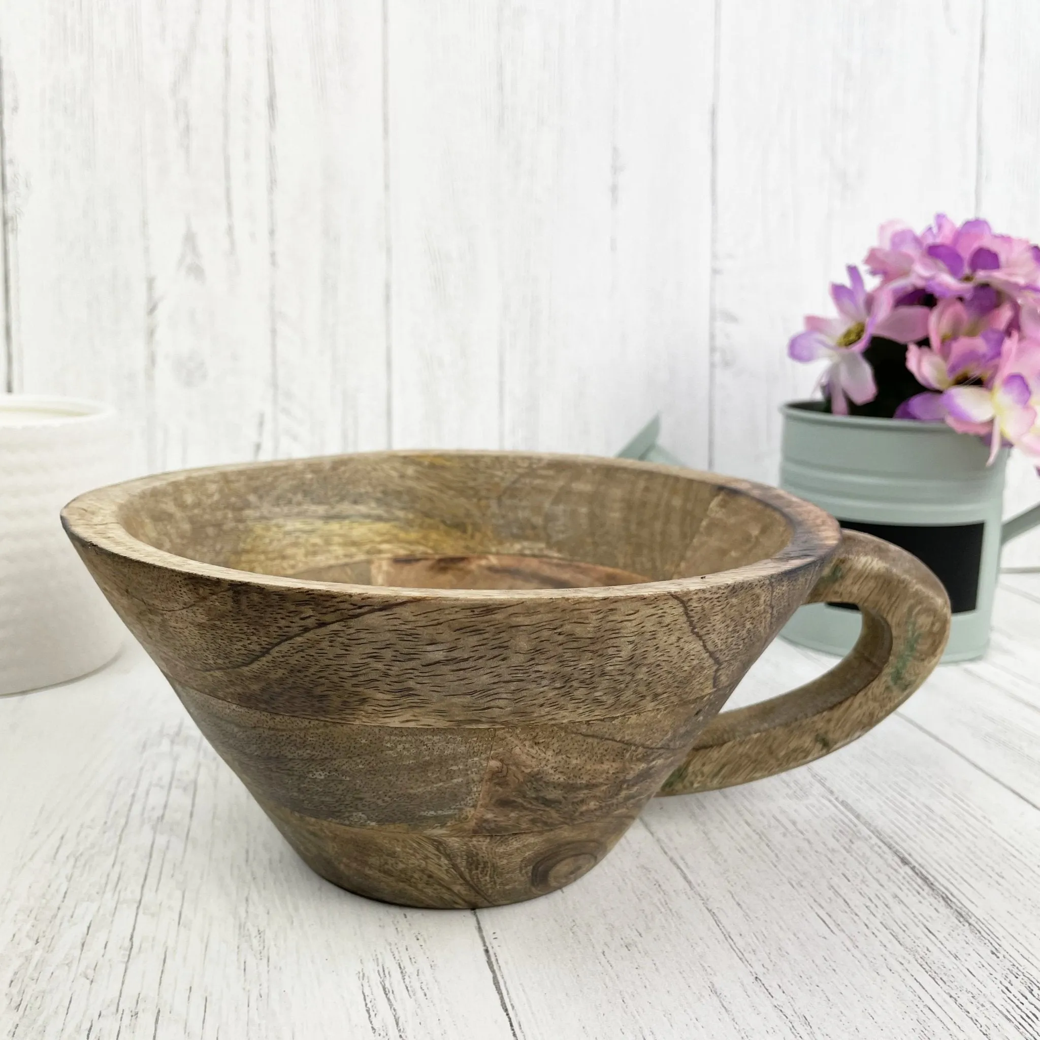 Tenere 100% Mango Wood Fruit Bowl Set with Handles