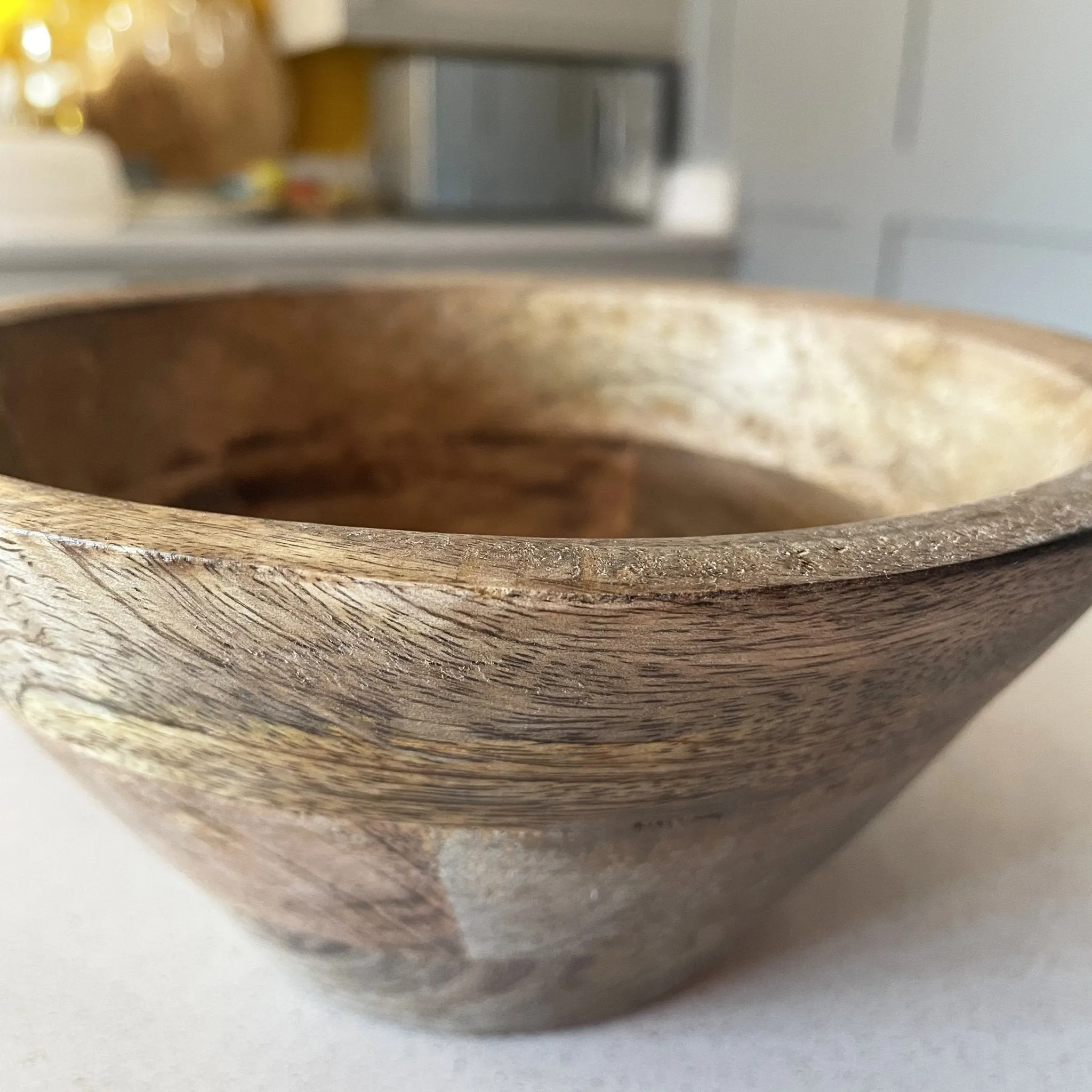 Tenere 100% Mango Wood Fruit Bowl Set with Handles