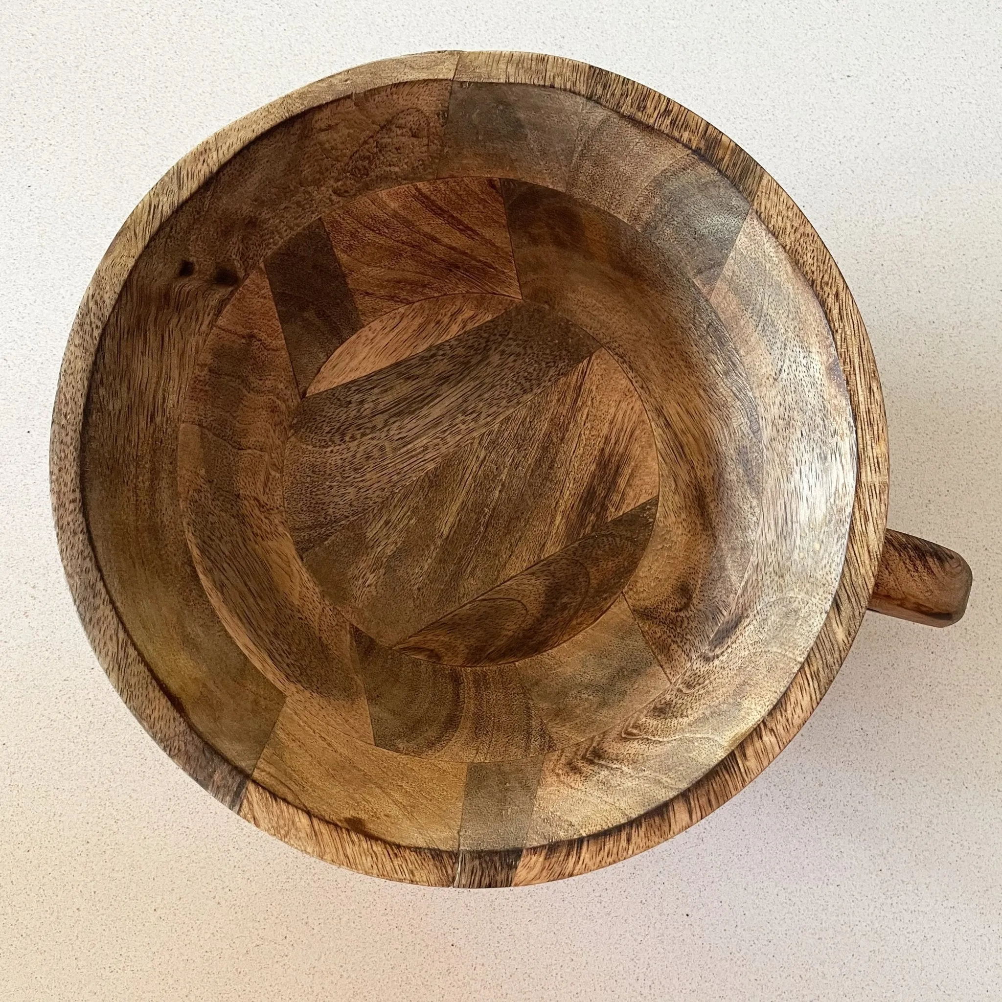Tenere 100% Mango Wood Fruit Bowl Set with Handles