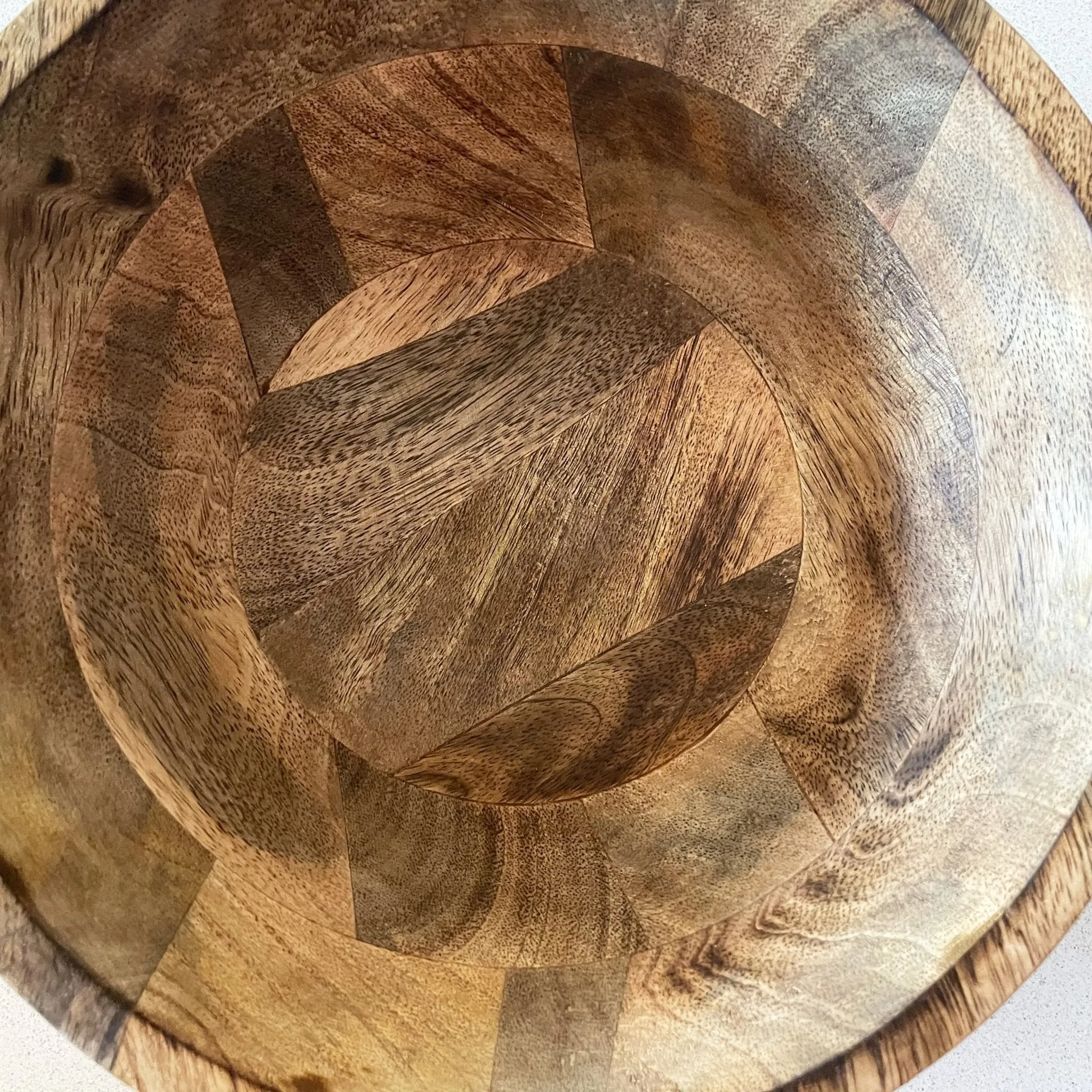 Tenere 100% Mango Wood Fruit Bowl Set with Handles