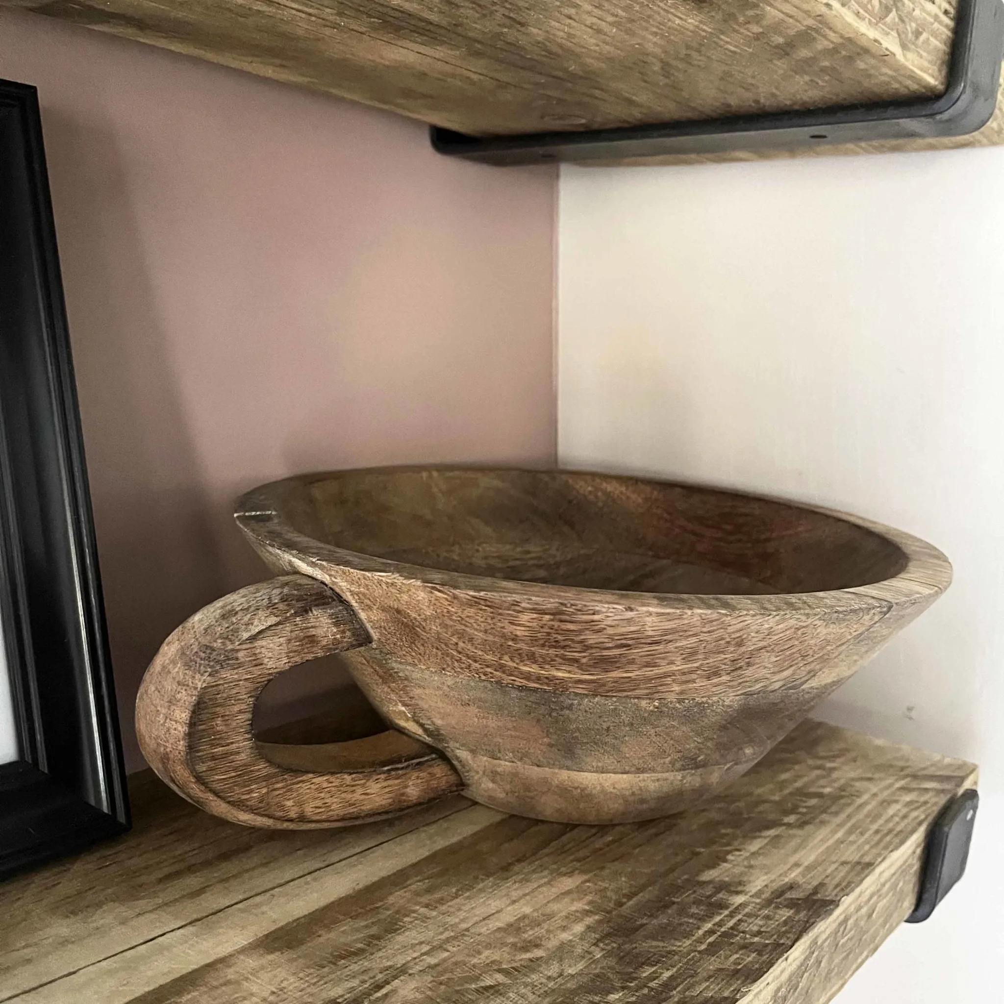 Tenere 100% Mango Wood Fruit Bowl Set with Handles