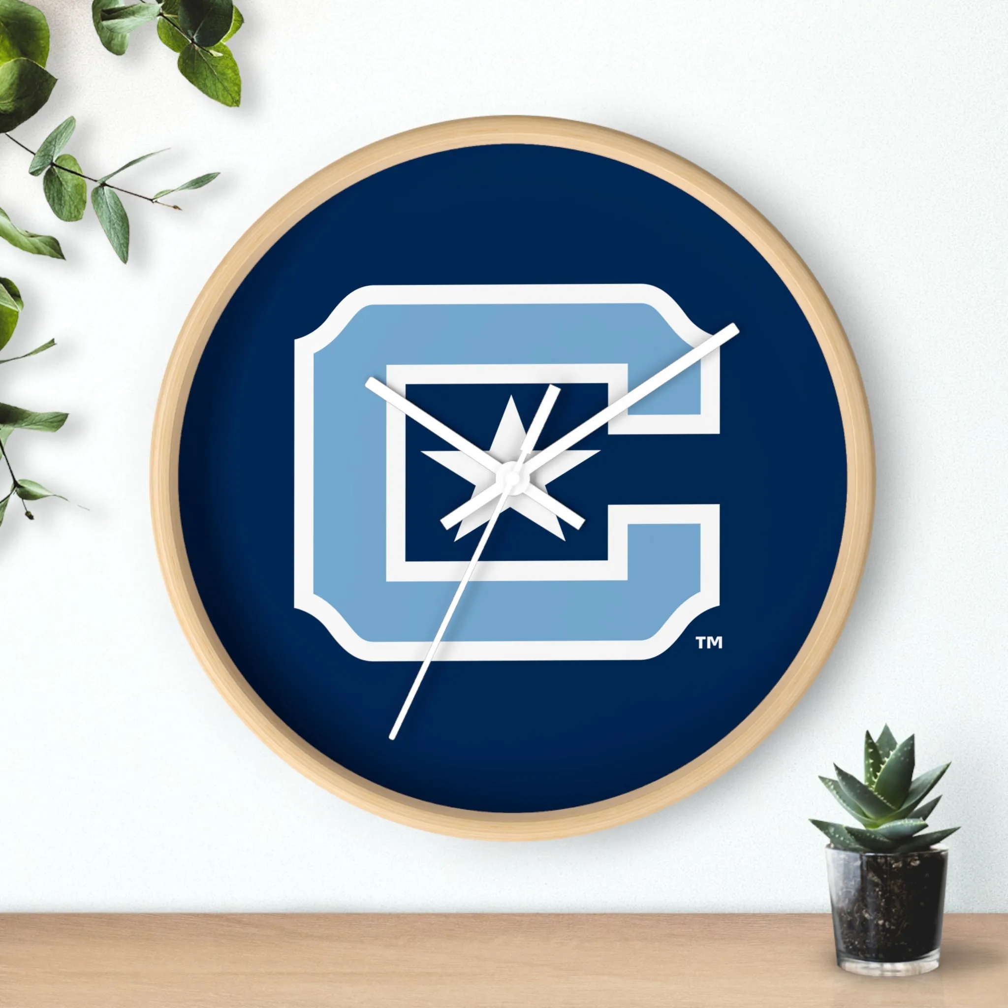 The Citadel, Carolina Blue C Star, Wall Clock