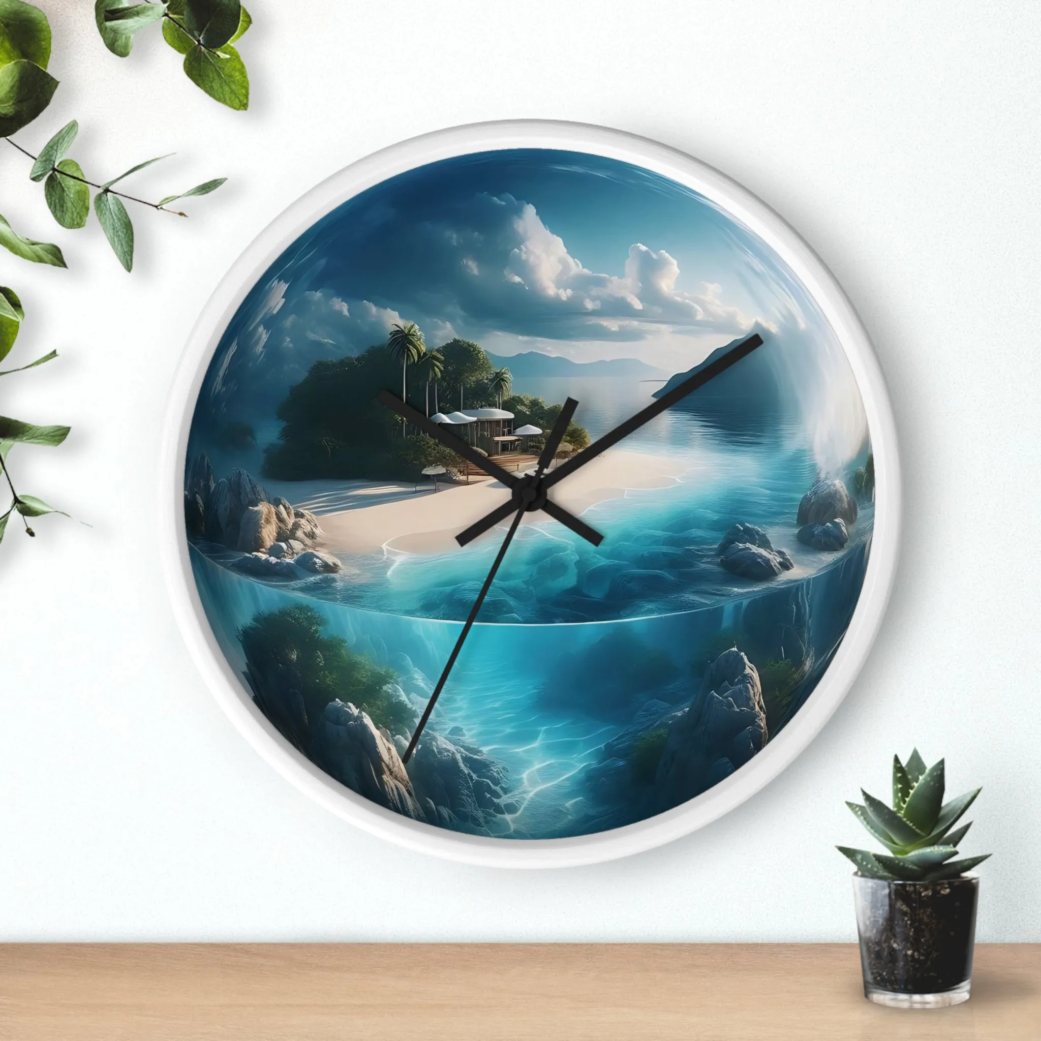 The world in a drop of water Wall Clock