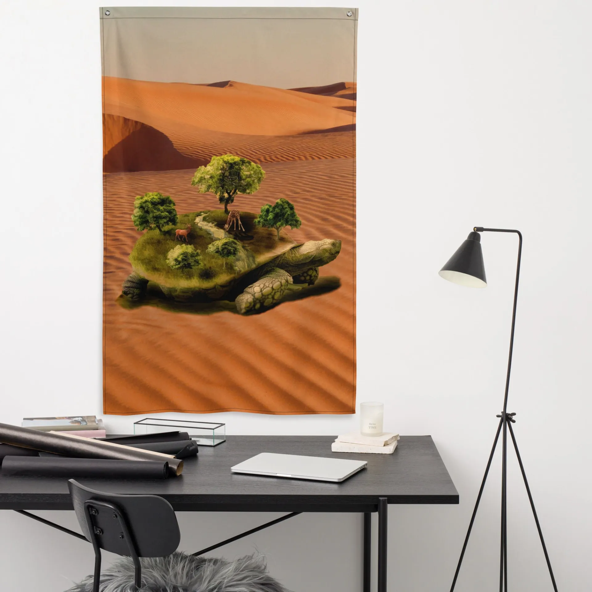 Turtle Painting Flag Tapestry - Unique Artistic Home Decor for Any Room