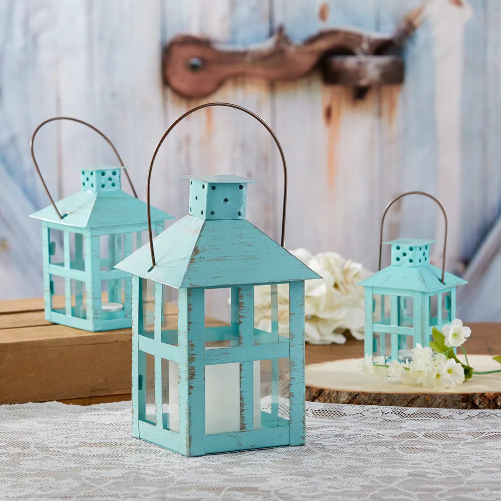 Vintage Blue Distressed Lantern - Extra Large