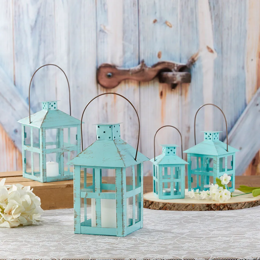 Vintage Blue Distressed Lantern - Extra Large
