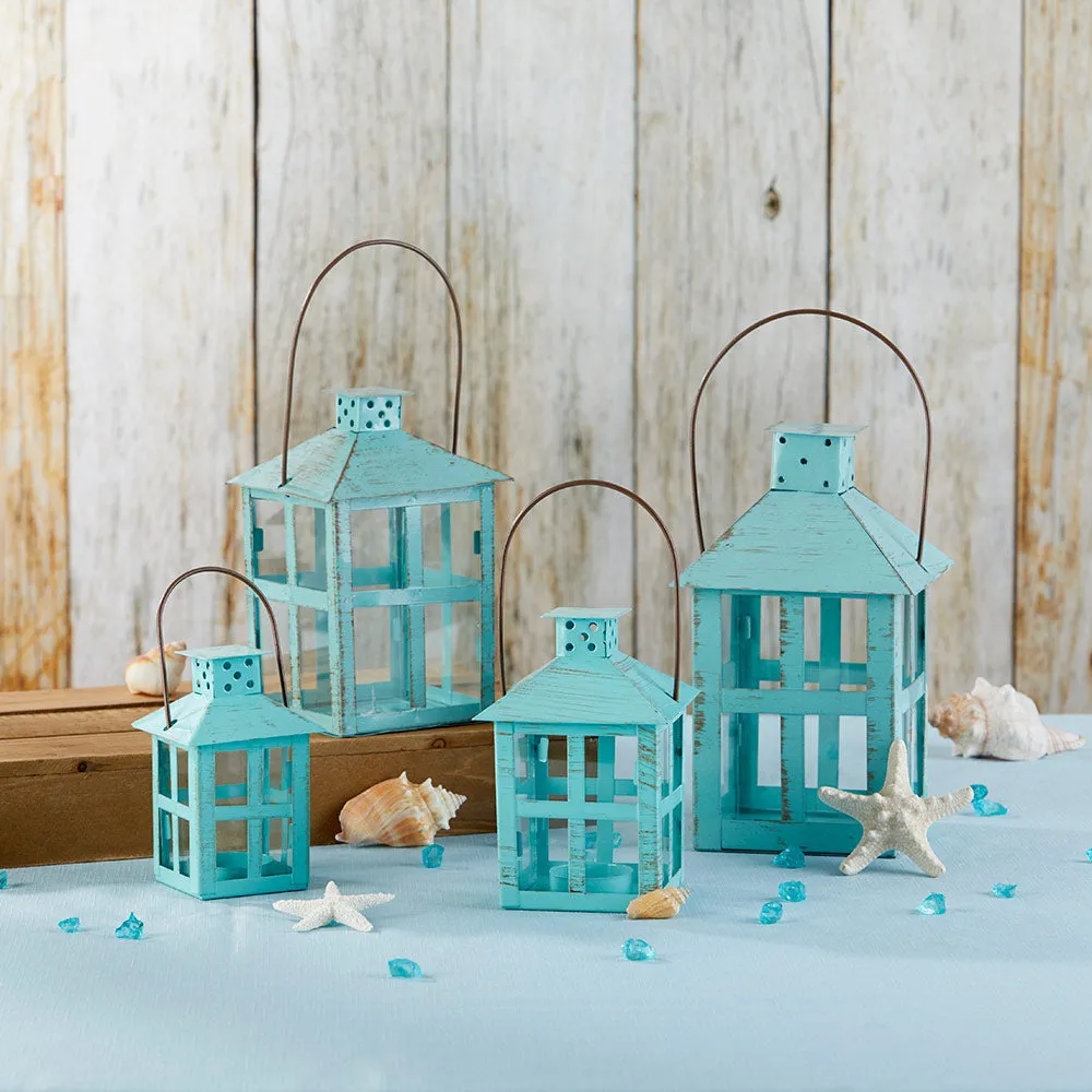 Vintage Blue Distressed Lantern - Extra Large