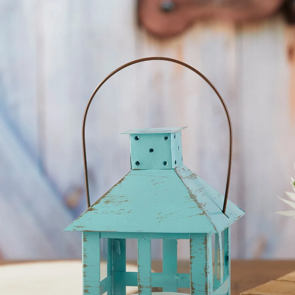 Vintage Blue Distressed Lantern - Extra Large