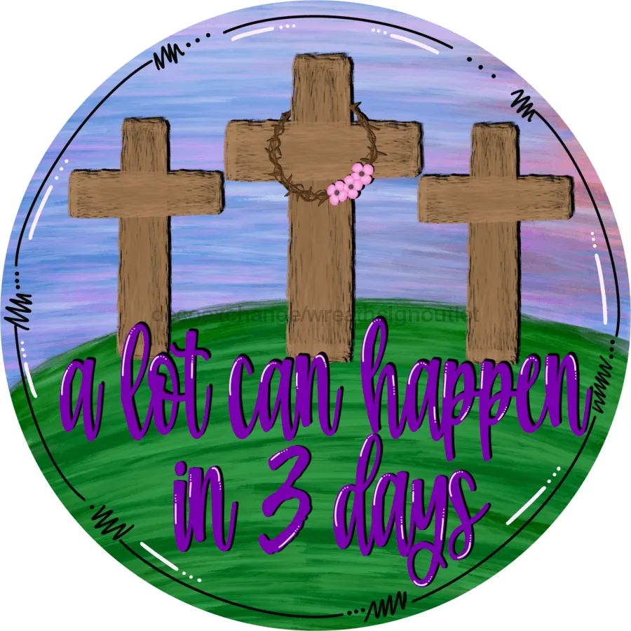 Vinyl Decal, Easter Sign, Religious Easter Sign, 10" Round Sign VINYL-DECOE-402, Sign For Wreath, DecoExchange