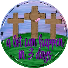 Vinyl Decal, Easter Sign, Religious Easter Sign, 10" Round Sign VINYL-DECOE-402, Sign For Wreath, DecoExchange