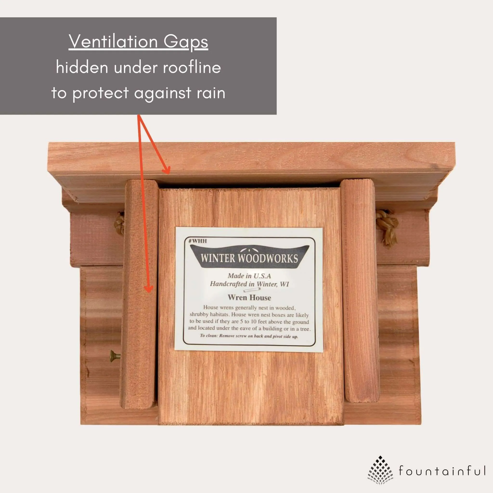 Wren Hanging Birdhouse - Cedar Wood | Winter Woodworks
