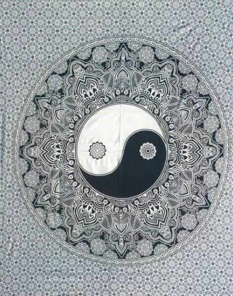 Yin Yang In Lotus Leaf Tapestry
