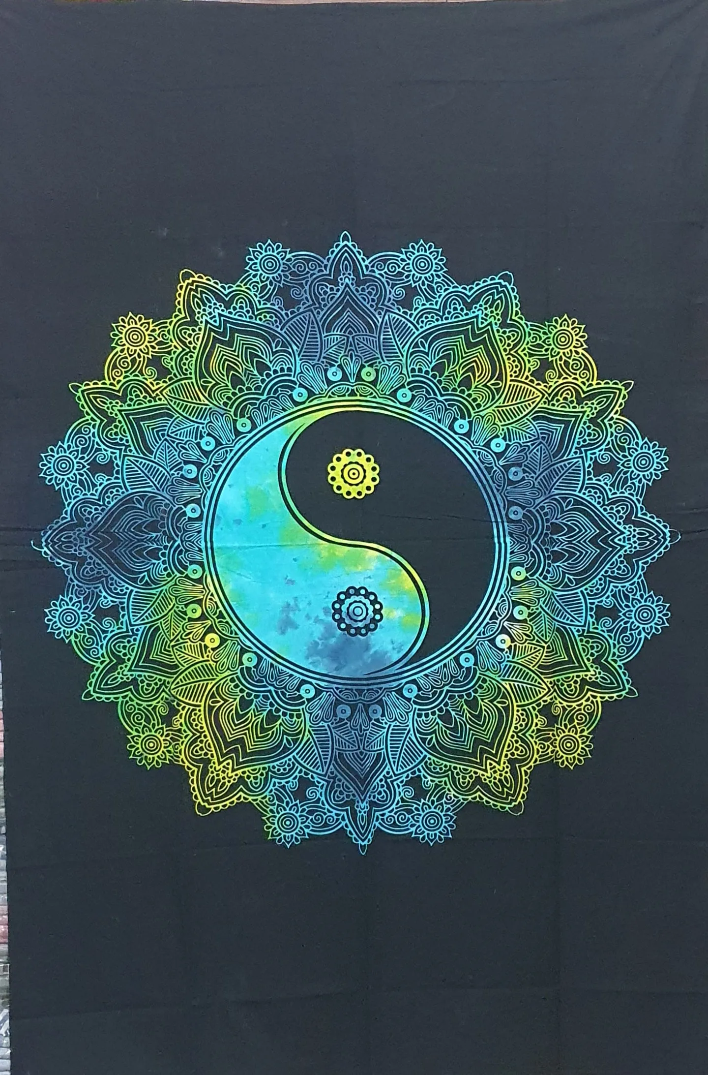 Yin Yang In Lotus Leaf Tapestry