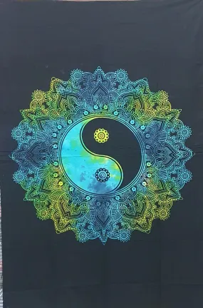 Yin Yang In Lotus Leaf Tapestry