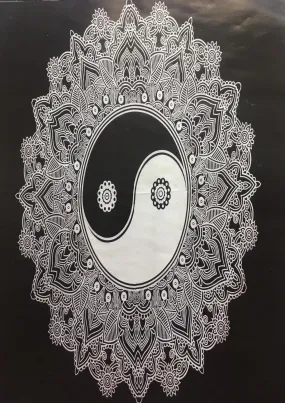Yin-Yang Mandala Lotus Tapestry