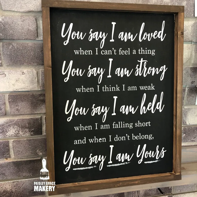 You say I am loved when I can't feel a thing Signature Design P0251